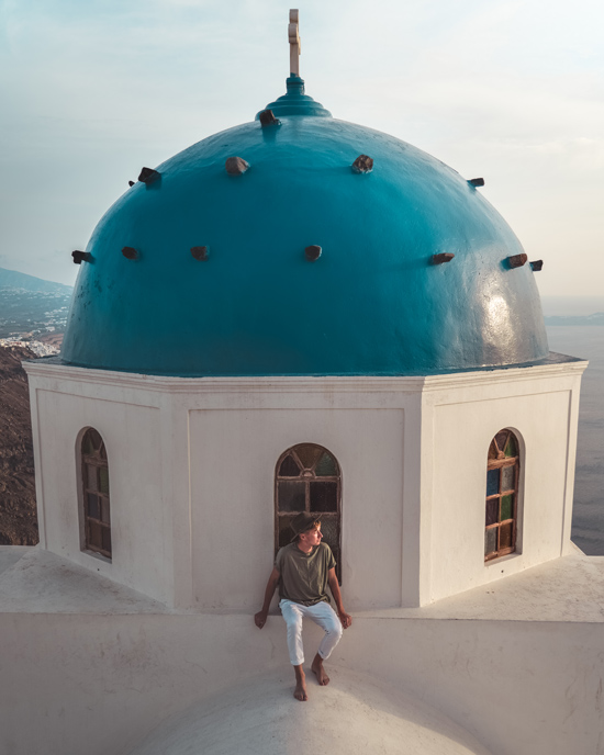 Imerovigli Anastasia church at sunset