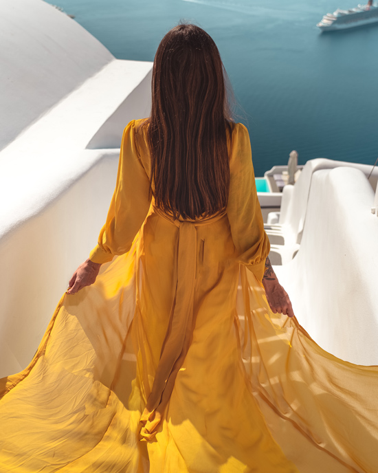 woman wearing a stunning yellow dress