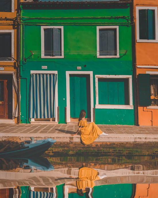 brightly painted houses of Burano in Venice