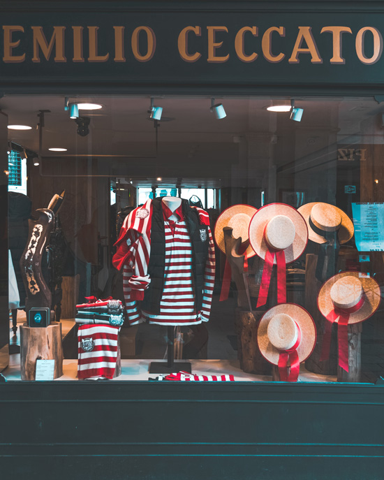 Emilio Ceccato gondolier clothing store