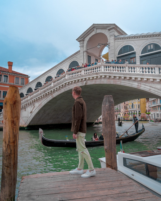 Pier on the Grand Canal at the Rialto Bridge