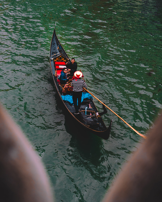 Tourists on a gondola
